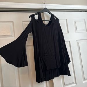 Cold Shoulder Black Blouse